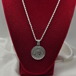 Sterling Silver 925 Luxury Eye Of Horus Pendant